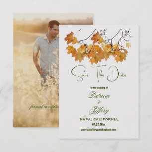 Artistic Autumn Leaves Save the Date
