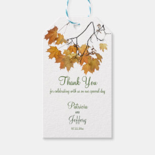 Artistic Autumn Leaves Wedding Gift Tags