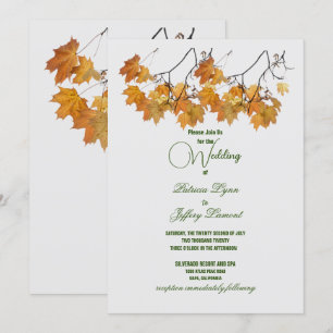 Artistic Autumn Leaves Wedding Invitations