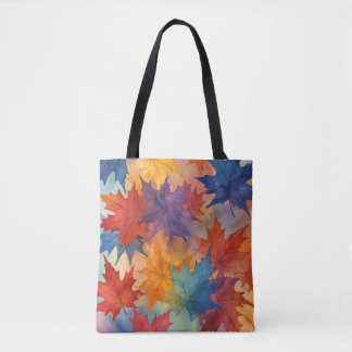 Artistic Autumn Maple Leaves Tote Bag