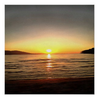 Artistic Autumn Sunset On the Aegean  Poster