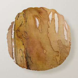 Artistic background watercolor round cushion