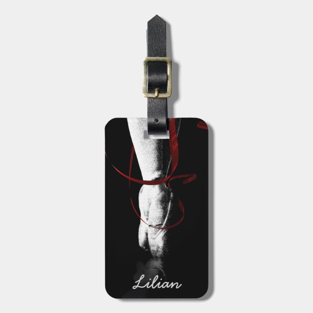 Artistic Ballet Dancer Ballerina Personalised Luggage Tag (Front Vertical)