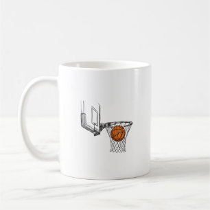 Artistic basketball ceramic mug, ideal sports gift coffee mug