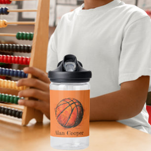 Artistic Basketball Sport Custom Name Water Bottle