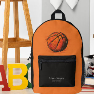 Artistic Basketball Sport Kids'  Printed Backpack