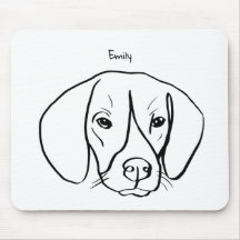 Artistic Beagle: Custom Text Mouse Pad