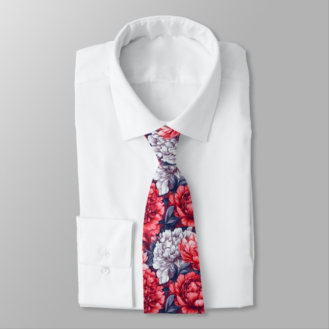 Artistic Best Gifts For Men Peonies Tie (Tied)