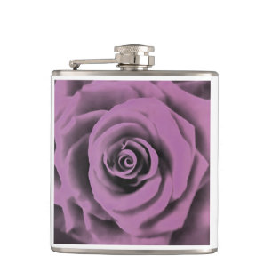 Artistic Big Dark Lavender Rose Hip Flask