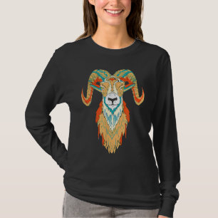 Artistic Big Horn Sheep Ram Head 80s Vibe Sketch G T-Shirt