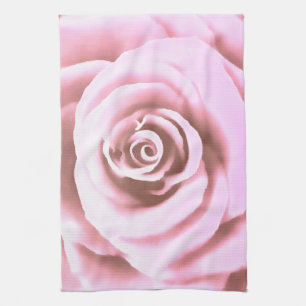 Artistic Big Pale Pink Rose Tea Towel