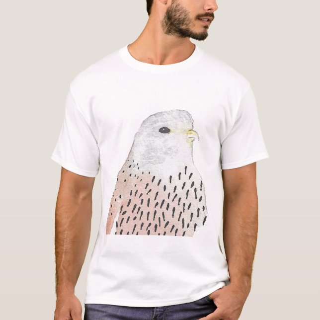Artistic Bird Watercolor Kestrel T-Shirt (Front)