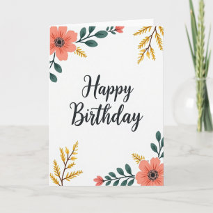 Artistic Birthday Floral Card