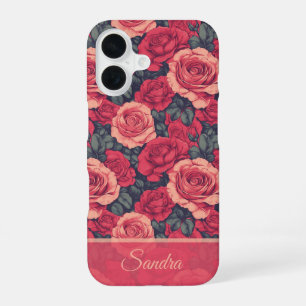 Artistic Birthday Gift Rose Floral Custom iPhone 16 Case
