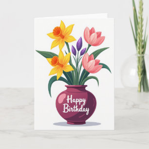 Artistic Birthday Vase Card