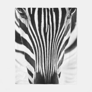 Artistic black and white closeup portrait of a zeb fleece blanket
