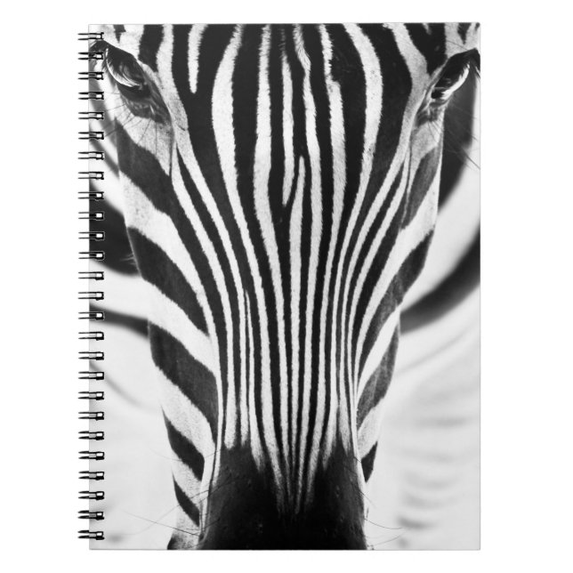 Artistic black and white closeup portrait of a zeb notebook (Front)