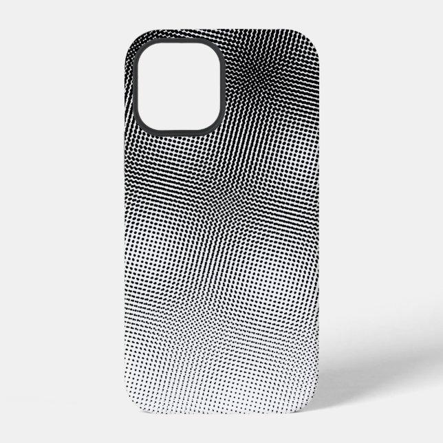 Artistic Black and White Moiré Pattern iPhone Case (Back)