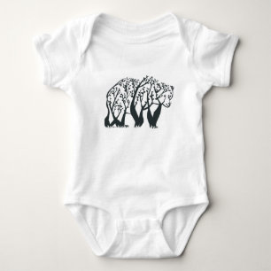 Artistic Black Bear Tree Art Nature Wilderness Baby Bodysuit