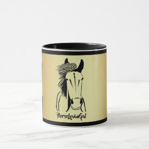 Artistic Black/Gold Horse Lovin' Gal Mug