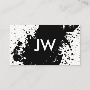 Artistic Black Ink Spatter Creative Expressive Business Card