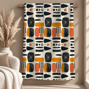 Artistic Black Terracotta Shapes Cosy Blanket Gift