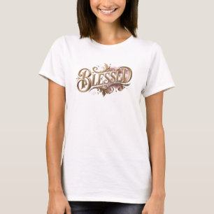 Artistic BLESSED Statement Design T-Shirt
