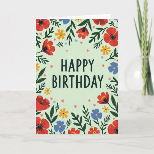 Artistic Bloom Birthday Card