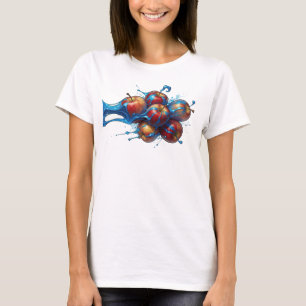 Artistic Blue Abstract Apple Designer Graphic T-Shirt