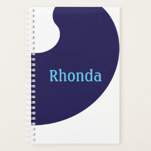 Artistic Blue and White Swirls Planner