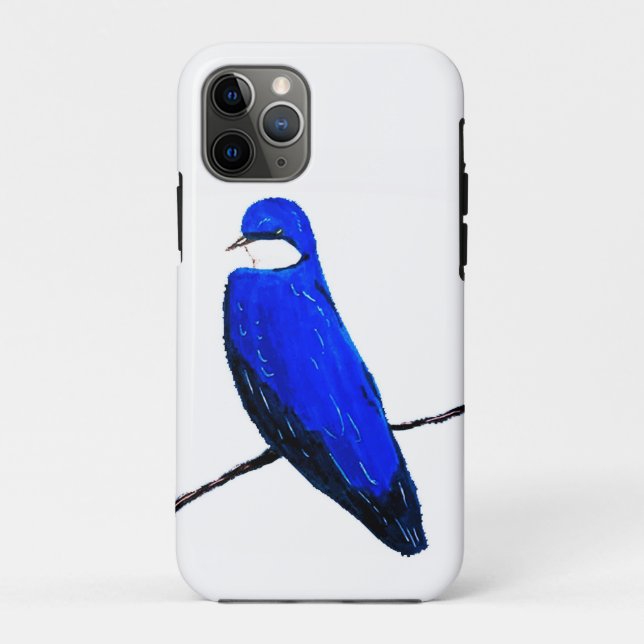 Artistic Blue Bird Tree Swallow Case-Mate iPhone Case (Back)