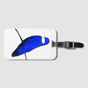 Artistic Blue Bird Tree Swallow Luggage Tag