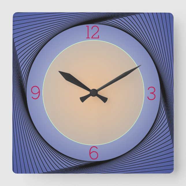 Artistic Blue Border with Yellow center Wall Clock (Front)