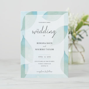 Artistic Blue Fall Watercolor Art Invitation