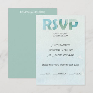 Artistic Blue Fall Watercolor Art RSVP Card
