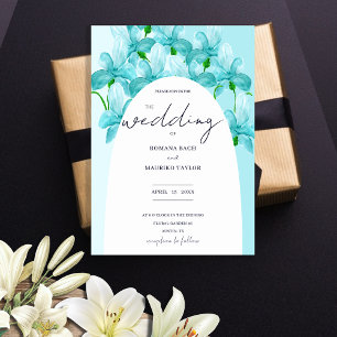 Artistic Blue Iris Floral Watercolor Invitation