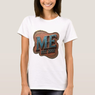 Artistic Blue ME EST 2002 Statement Design T-Shirt