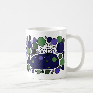 Artistic Blue Sperm Whale Abstract Art Coffee Mug
