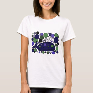 Artistic Blue Sperm Whale Abstract Art T-Shirt