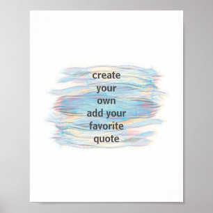 artistic blue stripes paint design add a quote  poster