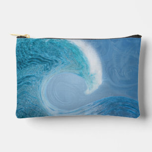 Artistic Blue Wave Accessory Pouch