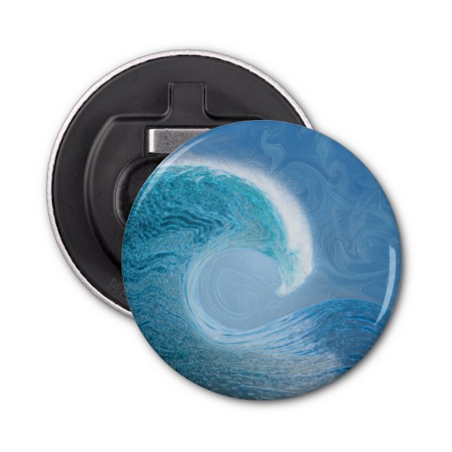 Artistic Blue Wave Bottle Opener (Front)