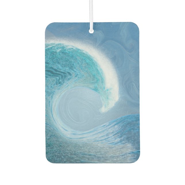 Artistic Blue Wave Car Air Freshener (Front)