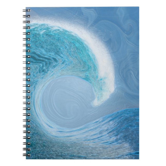 Artistic Blue Wave Notebook (Front)