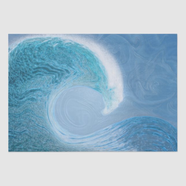 Artistic Blue Wave Tissue Paper (Front)