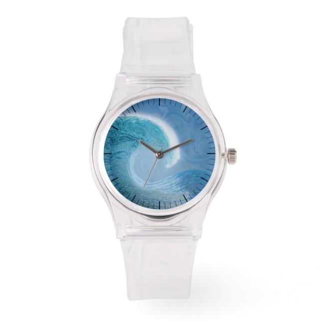 Artistic Blue Wave Watch (Front)