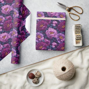 Artistic Boho Peonies Wrapping Paper