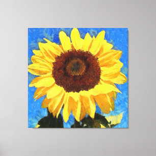Artistic Bold and Bright Sunflower Canvas Print