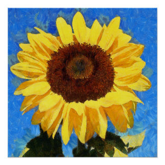 Artistic Bold and Bright Sunflower Poster