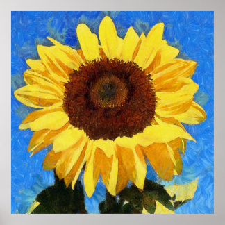 Artistic Bold and Bright Sunflower  Poster